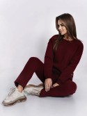 Insulated tracksuit for women sweatshirt and loose pants burgundy FI762